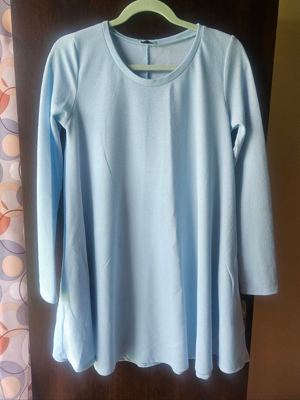 M Heart Light Blue Long Sleeve Swing Tunic